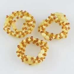 Amber teething bracelet baroque cognac matte polished